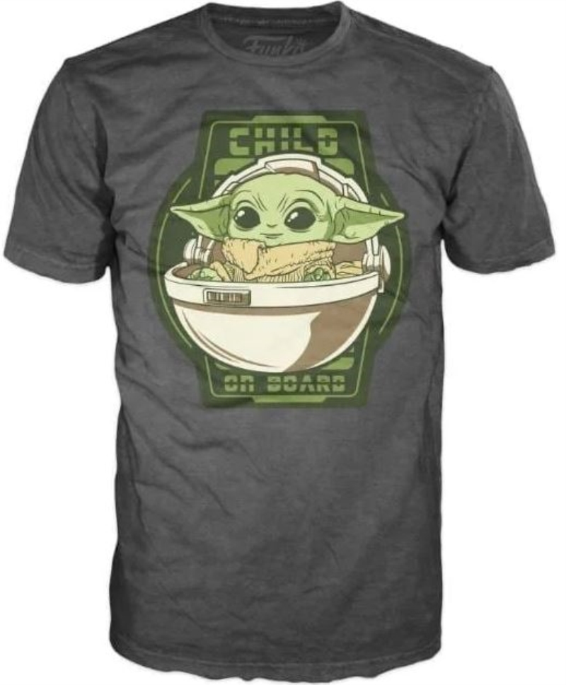 FUNKO ACTION FIGURES FUNKO T-SHIRT STAR WARS MANDALORIAN: YODA CHILD ON BOARD FUNKO ACTION FIGURES FUNKO T-SHIRT STAR WARS MANDALORIAN: YODA CHILD ON BOARD